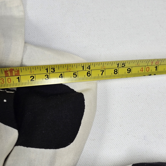 WHIT B&W Abstract Print Midi Dress XS Linen Silk Tie Waist Tulip Skirt BeachBoho - Picture 11 of 14